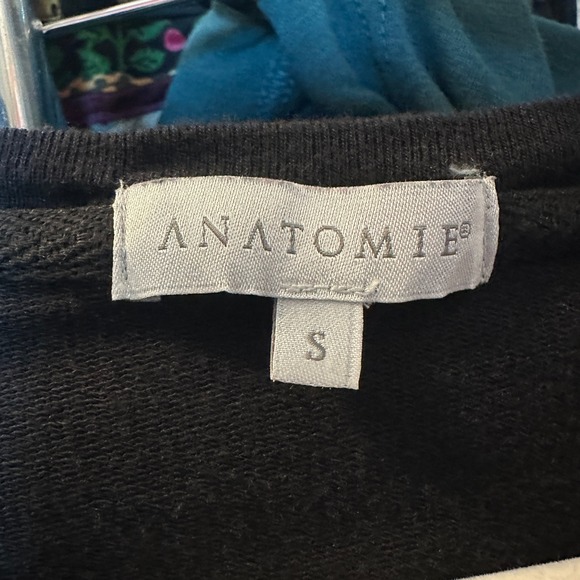 Anatomie Black‎ Crew Neck Long Sleeve Split Hem Tunic Top Women's Size S - Picture 3 of 9